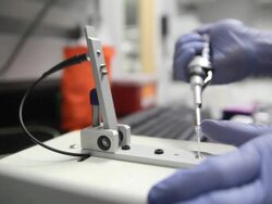 Nanodrop operation Stock Footage