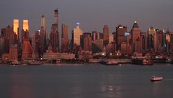 Manhattan, view of Midtown Manhattan across the Hudson River, New York, United States of America Stock Footage