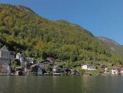 HYPERLAPSE Hallstatt across lake 2 Stock Footage