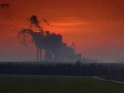 Industry at sunrise Stock Footage