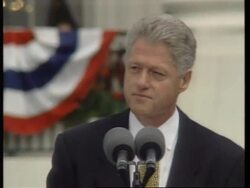 USA: PRESIDENT CLINTON SIGNS AGREEMENT TO BALANCE BUDGET BY 2002 News Clip
