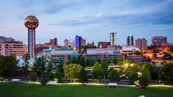 Knoxville, Tennessee City Skyline Day to Night Time Lapse Stock Footage