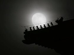 Beijing Forbidden City, Full Moon Rising Stock Footage