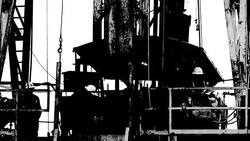 Fracking Rig Black and White Stock Footage