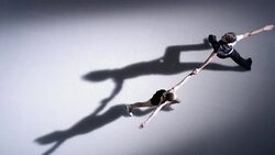 SLO MO CS Figure skating pair holding hands and spinning Stock Footage