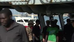 Italian navy ship unloads more than 200 survivors from migrant ships at port News Clip