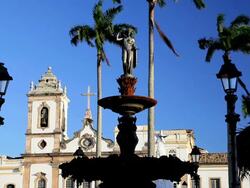 Colonial church in Terreiros square, Pelourinho, Salvador, Brazil, South America Stock Footage