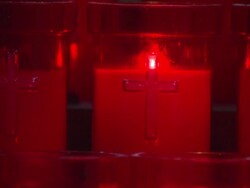 Candles Inside Church Stock Footage
