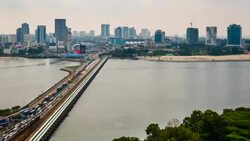 Johorâ€“Singapore Causeway in Timelapse Stock Footage