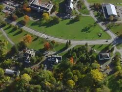 WS ARIEAL View of University of Maine campus / Maine, United States Stock Footage