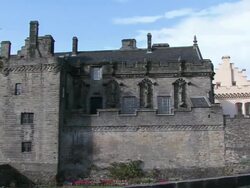 PAN Exterior of Stirling Castle / Stirling, Scotland, United Kingdom Stock Footage