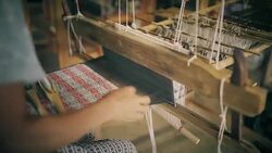 Thai hand weaving cotton Stock Footage