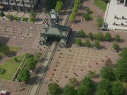 WS View of tram stop in Civic Center Plaza / Memphis, Tennessee, United States Stock Footage