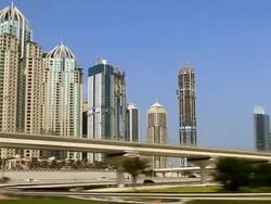 Dubai marina drive Stock Footage