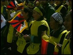 Pro-Tibet demonstrators march to UN News Clip