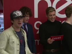 Shelly Smith, Matt Cahill, Stevie Richie, Kingsland Road and Blond Electra at HEART X Factor Xmas Choir on 12th December 2014 in London, England. Stock Footage