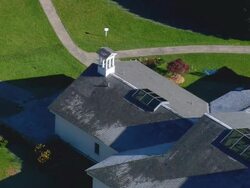 MS AERIAL DS ZI ZO Shot of Norman Rockwell Museum / Massachusetts, United States Stock Footage