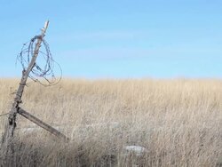 broken fence rural Wyoming Stock Footage