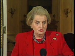 UK: LONDON: US SECRETARY OF STATE MADELEINE ALBRIGHT VISIT UPDATE News Clip