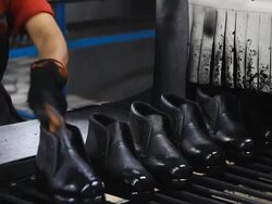 Footwear production Stock Footage
