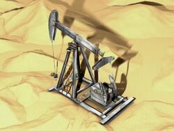 Oil Pump in Desert (3D, loop) Stock Footage