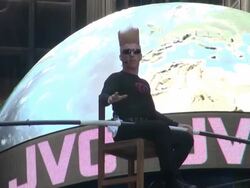 Bello Nock, 'The Ultimate Daredevil' kicks off his 'The Summer of Bello' in Times Square by setting a record for eight consecutive hours on a high-wire Stock Footage