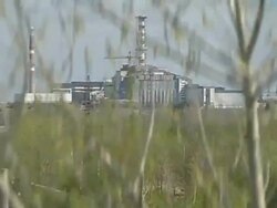 Tilt wide shot of Chernobyl Nuclear Power Plant Stock Footage