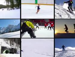HD MONTAGE: Collection of Winter sport Action Stock Footage
