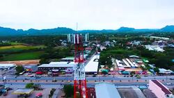 Aerial View of Telecommunication Tower with orbit shot Stock Footage