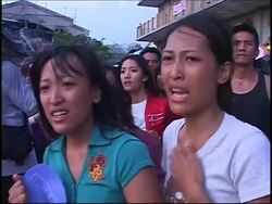 Families airlifted by helicopter away from typhoon area News Clip