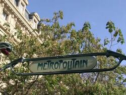 MS View of Underground station sign / Paris, Ile-de-France, France     Stock Footage