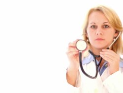 Doctor with stethoscope Stock Footage