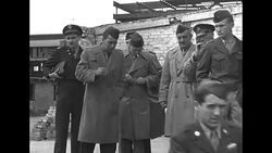 US General Ernest Harmon, Commanding General XXII US Corps, in Berlin after end of World War II News Clip