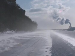 Arctic weather lashes U.S. midwest with snow, wind Stock Footage
