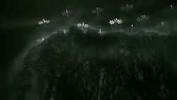 An asteroid, accompanied by futuristic aircraft,  hurtles toward the Earth. Stock Footage