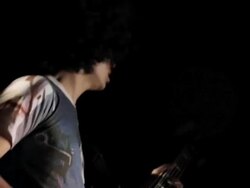 MS ZO Shot of Young man playing bass guitar / Shinjuku, Tokyo, Japan Stock Footage