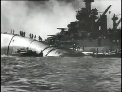 Pearl Harbor is bombed Stock Footage