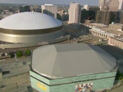 AERIAL WS View of new orleans stadium / New Orleans, Louisiana, United States Stock Footage
