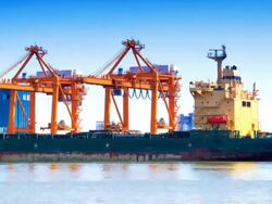 Bangkok Shipyard Working at Dusk Time Lapse Stock Footage