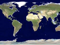 Animation of the effect of changing sea levels on the land area. Stock Footage