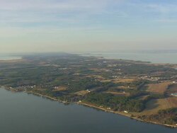 WS AERIAL View of landscape with houses / North Carolina, United States Stock Footage