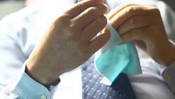 close up of businessman hands holding eyeglasses Stock Footage
