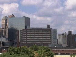 Newark Skyline Pan Stock Footage