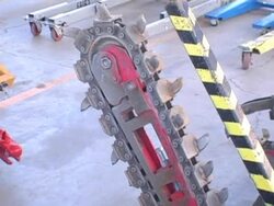 Push into trencher blade Stock Footage