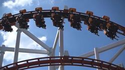 amusement park with blue sky in Thailand Stock Footage