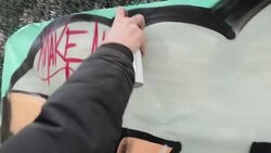 Anti Donald Trump graffiti in Brooklyn News Clip