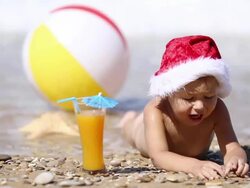 baby in Santa Claus hat restin Stock Footage