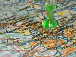 Thumbtack on Washington DC Map Stock Footage