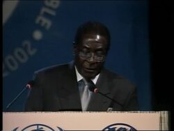 Edit of Zimbabwe's president addresses Earth Summit News Clip