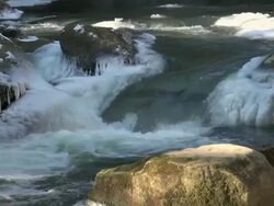 MS Frozen river PrÃƒÂ¼m in winter / Irrel, Rhineland Palatinate, Germany   Stock Footage